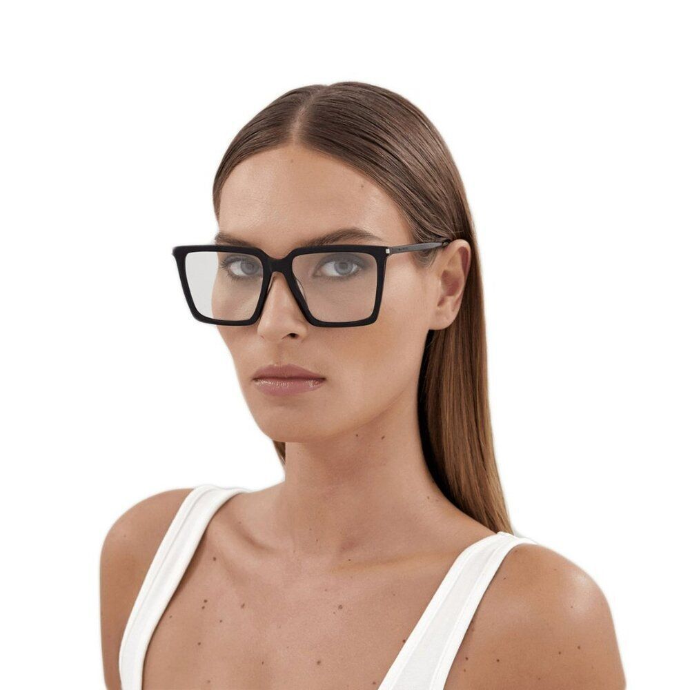 NEW Saint Laurent SL474OPT 001 Black Square Women Eyeglasses - Picture 2 of 11